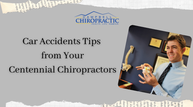 car accident centennial chiropractors man holding vertebrae dr. darby campbell