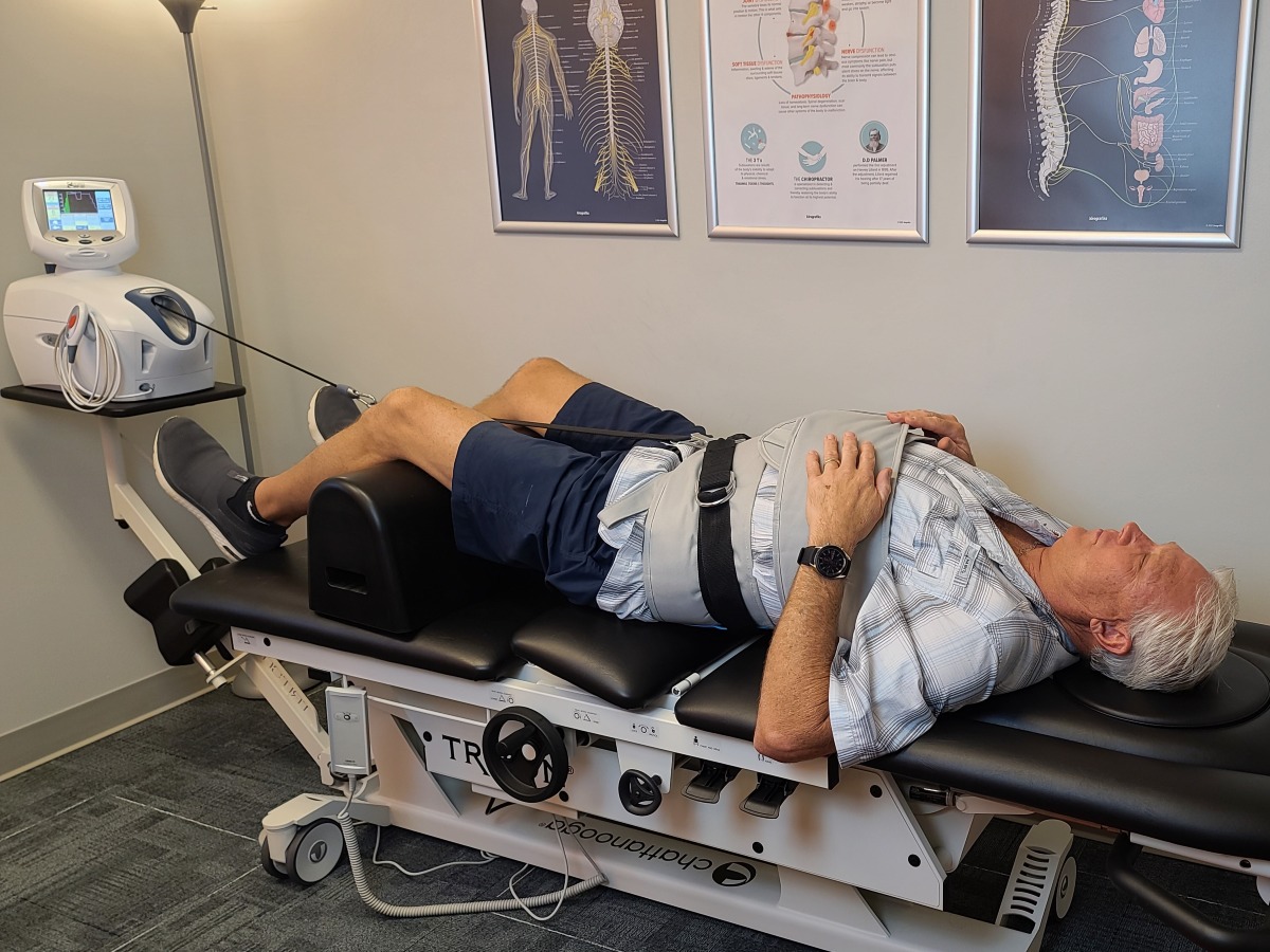 Non-Surgical Spinal Decompression is a relaxing traction on the spine.